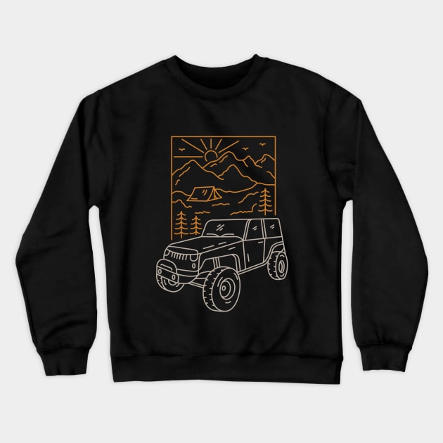 Off Roader Camp Crewneck Sweatshirt by VEKTORKITA